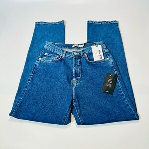 NAKD jeans Straight High Waist jeans button fly stretchy New women size 25